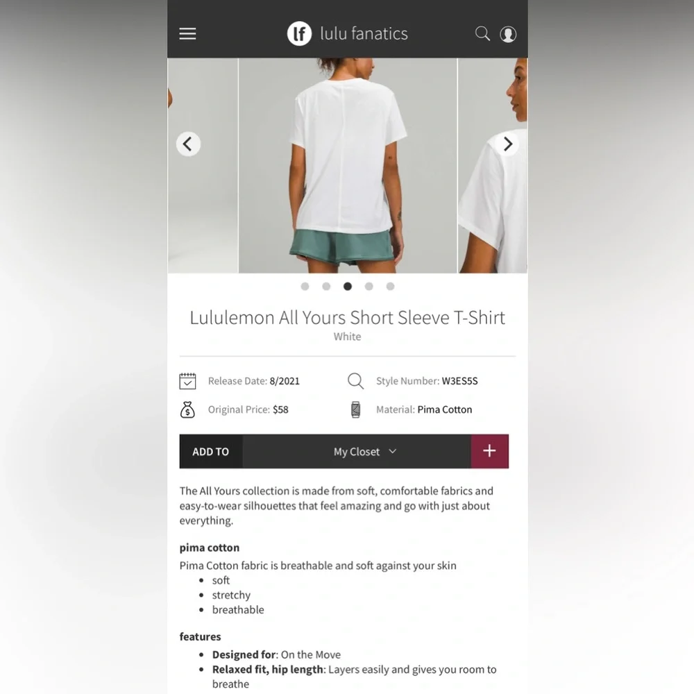 Lululemon New York Skyline All Yours Short Sleeve T-Shirt P2P 22.5” Size 8 - Picture 8 of 8